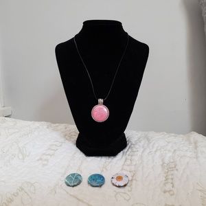 Magnabilities Leather Cord Necklace w/ 4 Inserts